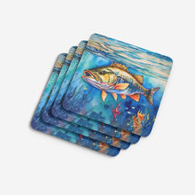 Load image into Gallery viewer, Striped Bass Coasters - Set of 4 Lightweight Foam, Absorbent Drink Coasters