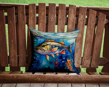 Load image into Gallery viewer, Striped Bass Throw Pillow - 14x14 Decorative Pillow – Art for Your Home &amp; Patio