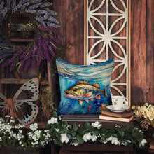 Load image into Gallery viewer, Striped Bass Throw Pillow - 14x14 Decorative Pillow – Art for Your Home &amp; Patio