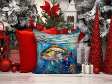 Load image into Gallery viewer, Striped Bass Throw Pillow - 14x14 Decorative Pillow – Art for Your Home &amp; Patio