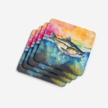 Load image into Gallery viewer, Striped Bass Coasters - Set of 4 Lightweight Foam, Absorbent Drink Coasters