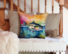 Load image into Gallery viewer, Striped Bass Throw Pillow - 14x14 Decorative Pillow – Art for Your Home &amp; Patio