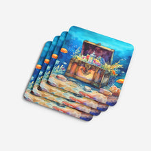 Load image into Gallery viewer, Treasure Chest Coasters - Set of 4 Lightweight Foam, Absorbent Drink Coasters