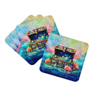 Load image into Gallery viewer, Treasure Chest Coasters - Set of 4 Lightweight Foam, Absorbent Drink Coasters
