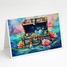Load image into Gallery viewer, Treasure Chest Greeting Cards - Blank Note Cards – 8-Pack of Artist-Designed Cards with Envelopes