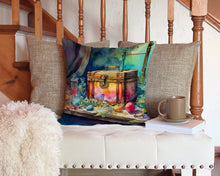 Load image into Gallery viewer, Treasure Chest Throw Pillow - 14x14 Decorative Pillow – Art for Your Home &amp; Patio