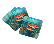 Load image into Gallery viewer, Trout Coasters - Set of 4 Lightweight Foam, Absorbent Drink Coasters