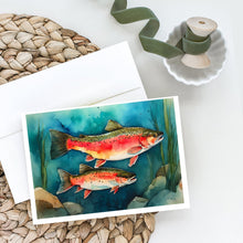 Load image into Gallery viewer, Trout Greeting Cards - Blank Note Cards – 8-Pack of Artist-Designed Cards with Envelopes