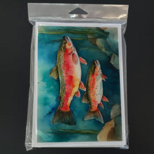 Load image into Gallery viewer, Trout Greeting Cards - Blank Note Cards – 8-Pack of Artist-Designed Cards with Envelopes