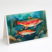 Load image into Gallery viewer, Trout Greeting Cards - Blank Note Cards – 8-Pack of Artist-Designed Cards with Envelopes