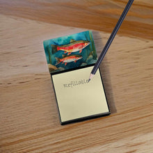 Load image into Gallery viewer, Trout Sticky Note Holder- Refiilable Desk Accessory Note Pad