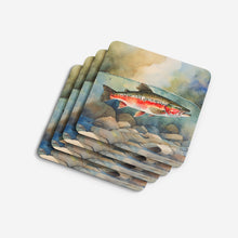 Load image into Gallery viewer, Trout Coasters - Set of 4 Lightweight Foam, Absorbent Drink Coasters