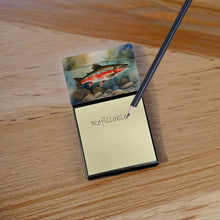 Load image into Gallery viewer, Trout Sticky Note Holder- Refiilable Desk Accessory Note Pad