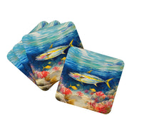 Load image into Gallery viewer, Yellowfin Tuna Coasters - Set of 4 Lightweight Foam, Absorbent Drink Coasters