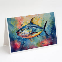 Load image into Gallery viewer, Yellowfin Tuna Greeting Cards - Blank Note Cards – 8-Pack of Artist-Designed Cards with Envelopes