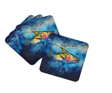 Load image into Gallery viewer, Yellowfin Tuna Coasters - Set of 4 Lightweight Foam, Absorbent Drink Coasters