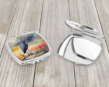 Load image into Gallery viewer, Blue Heron Compact Mirror – Stylish Purse Mirror with Artistic Covers