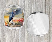 Load image into Gallery viewer, Blue Heron Compact Mirror – Stylish Purse Mirror with Artistic Covers