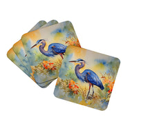 Load image into Gallery viewer, Blue Heron Coasters - Set of 4 Lightweight Foam, Absorbent Drink Coasters