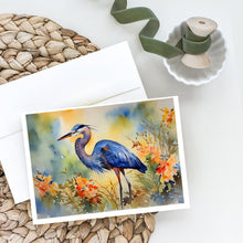 Load image into Gallery viewer, Blue Heron Greeting Cards - Blank Note Cards – 8-Pack of Artist-Designed Cards with Envelopes