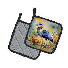 Load image into Gallery viewer, Blue Heron Pot Holders - Set of 2 Decorative Kitchen Helpers | Made in the USA