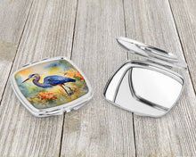 Load image into Gallery viewer, Blue Heron Compact Mirror – Stylish Purse Mirror with Artistic Covers