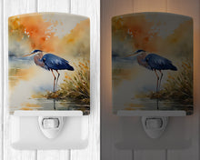 Load image into Gallery viewer, Blue Heron Ceramic Night Light