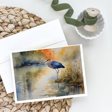 Load image into Gallery viewer, Blue Heron Greeting Cards - Blank Note Cards – 8-Pack of Artist-Designed Cards with Envelopes
