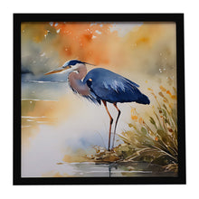 Load image into Gallery viewer, Blue Heron Framed Metal Print