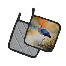 Load image into Gallery viewer, Blue Heron Pot Holders - Set of 2 Decorative Kitchen Helpers | Made in the USA