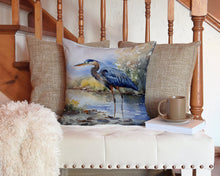 Load image into Gallery viewer, Blue Heron Throw Pillow - 14x14 Decorative Pillow – Art for Your Home &amp; Patio