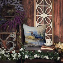 Load image into Gallery viewer, Blue Heron Throw Pillow - 14x14 Decorative Pillow – Art for Your Home &amp; Patio
