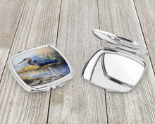 Load image into Gallery viewer, Blue Heron Compact Mirror – Stylish Purse Mirror with Artistic Covers