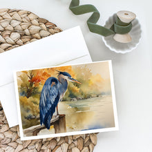 Load image into Gallery viewer, Blue Heron Greeting Cards - Blank Note Cards – 8-Pack of Artist-Designed Cards with Envelopes