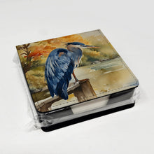 Load image into Gallery viewer, Blue Heron PU Leather Note Paper Holder