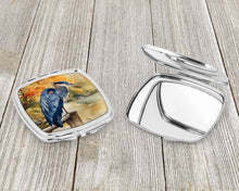 Load image into Gallery viewer, Blue Heron Compact Mirror – Stylish Purse Mirror with Artistic Covers
