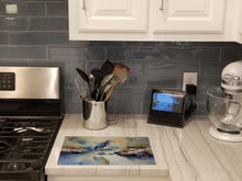 Load image into Gallery viewer, Blue Heron Glass Cutting Boards – Durable, Decorative Kitchen Art Large