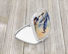 Load image into Gallery viewer, Blue Heron Compact Mirror – Stylish Purse Mirror with Artistic Covers