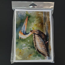 Load image into Gallery viewer, Pelican Greeting Cards - Blank Note Cards – 8-Pack of Artist-Designed Cards with Envelopes