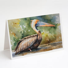 Load image into Gallery viewer, Pelican Greeting Cards - Blank Note Cards – 8-Pack of Artist-Designed Cards with Envelopes