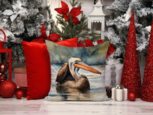 Load image into Gallery viewer, Pelican Throw Pillow - 14x14 Decorative Pillow – Art for Your Home &amp; Patio