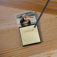 Load image into Gallery viewer, Pelican Sticky Note Holder- Refiilable Desk Accessory Note Pad