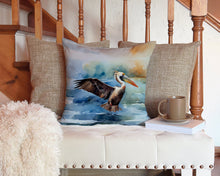 Load image into Gallery viewer, Pelican Throw Pillow - 14x14 Decorative Pillow – Art for Your Home &amp; Patio