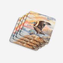 Load image into Gallery viewer, Pelican Coasters - Set of 4 Lightweight Foam, Absorbent Drink Coasters