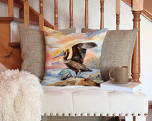 Load image into Gallery viewer, Pelican Throw Pillow - 14x14 Decorative Pillow – Art for Your Home &amp; Patio