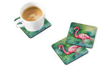 Load image into Gallery viewer, Flamingo Coasters - Set of 4 Lightweight Foam, Absorbent Drink Coasters