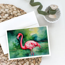 Load image into Gallery viewer, Flamingo Greeting Cards - Blank Note Cards – 8-Pack of Artist-Designed Cards with Envelopes