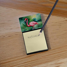 Load image into Gallery viewer, Flamingo Sticky Note Holder- Refiilable Desk Accessory Note Pad