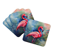 Load image into Gallery viewer, Flamingo Coasters - Set of 4 Lightweight Foam, Absorbent Drink Coasters