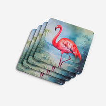 Load image into Gallery viewer, Flamingo Coasters - Set of 4 Lightweight Foam, Absorbent Drink Coasters